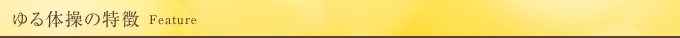 ゆる体操の特徴